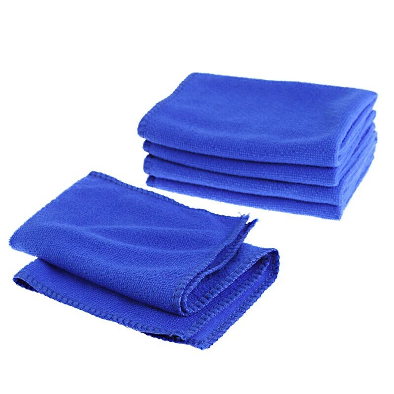 5 Pcs Soft Absorbent Wash Cloth Car Auto Care Microfiber Cleaning Towels
