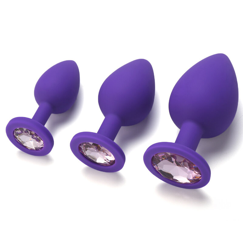 Tapón Anal de silicona de 3 unids/set para hombre y mujer, tapón sexual Unisex, 3 tamaños diferentes, entrenador Anal para parejas