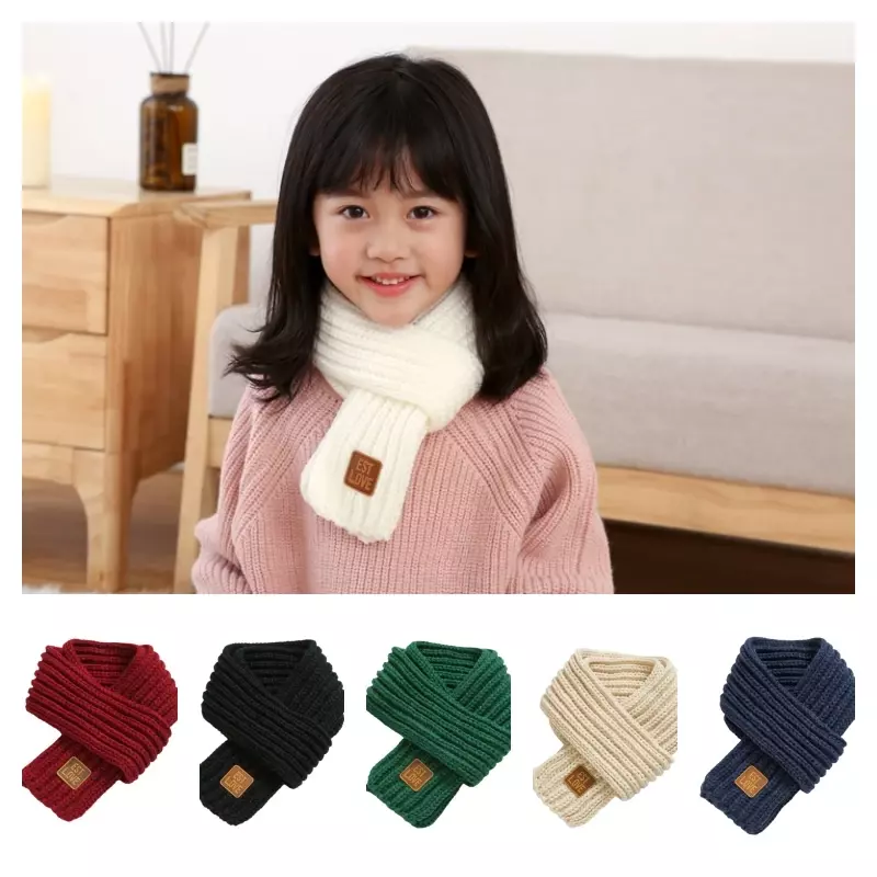 Warme Baby Sjaal Koreaanse Mode Eenvoud Effen Kleur Sjaal Voor Kinderen Jongen Meisje Outdoor Herfst Winter Babykleding Warme Spullen