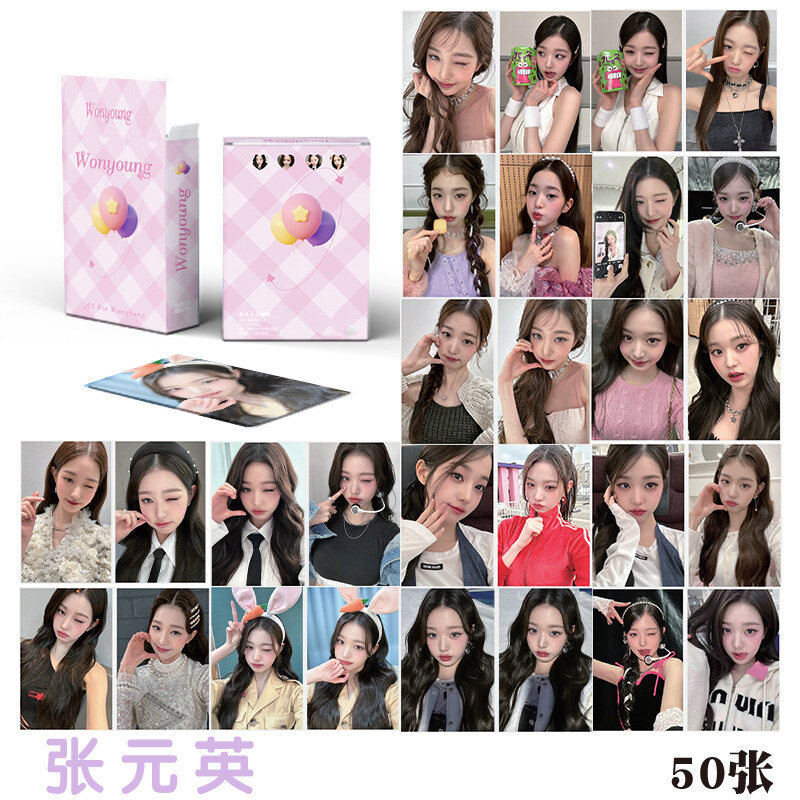 KPOP 50 sztuk/zestaw IVE Naoi Rei Wonyoung LIZ Laser Card LOMO kartka pocztówka jedenaście dziewcząt grupa prezent kolekcjonerski fotokartka