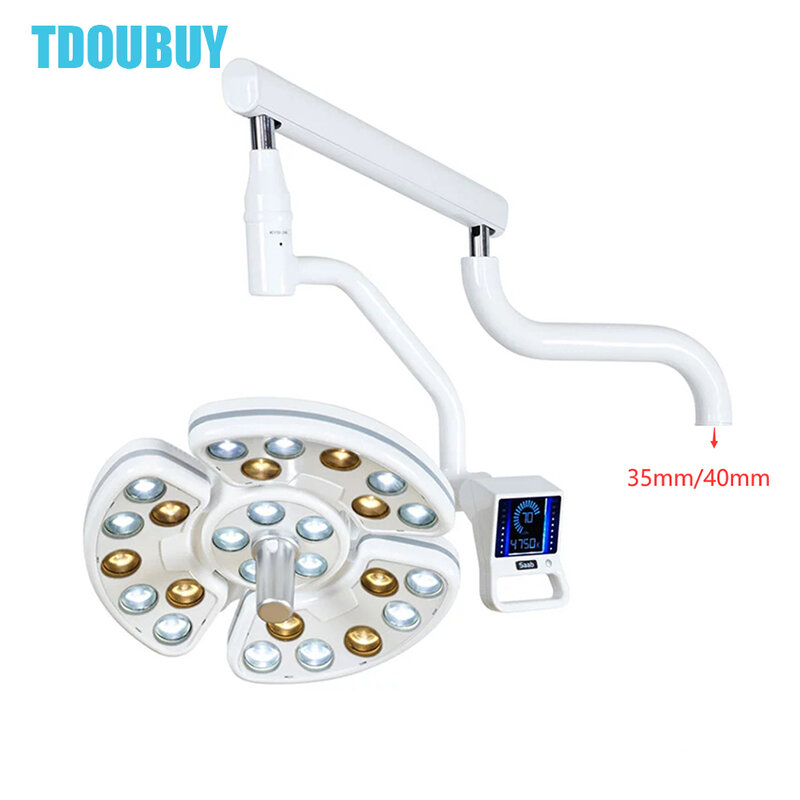 TDOUBUY-مصباح طبي بدون ظلال يعمل باللمس عن طريق الفم ، مصباح LED مع 26 مصباح لكرسي الأسنان والرأس وذراع المصباح