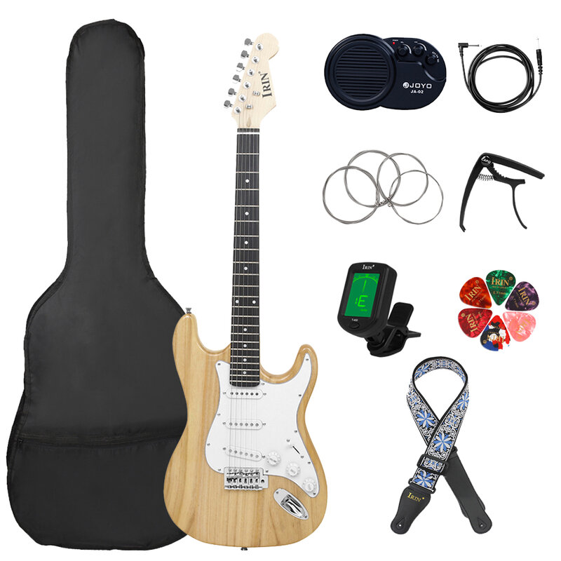 Электрическая гитара IRIN 39 дюймов, 6 струн, 21 лад, корпус из липы, электрическая гитара с динамиком, необходимые детали и аксессуары для гитары