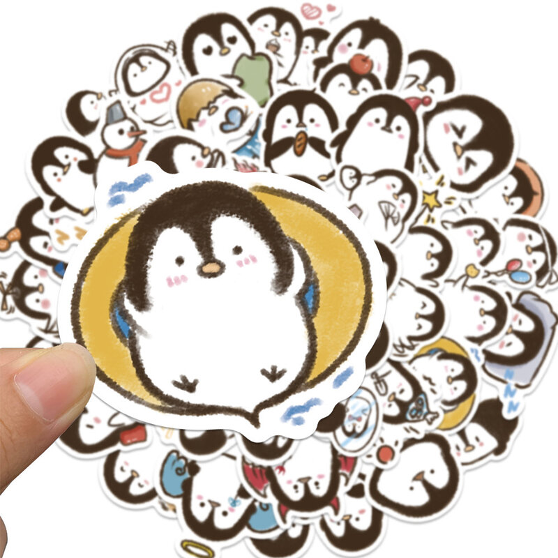 10/30/50 buah stiker grafiti Penguin kartun hewan tahan air bagasi dapat dilepas dekorasi grafiti iPad Notebook grosir