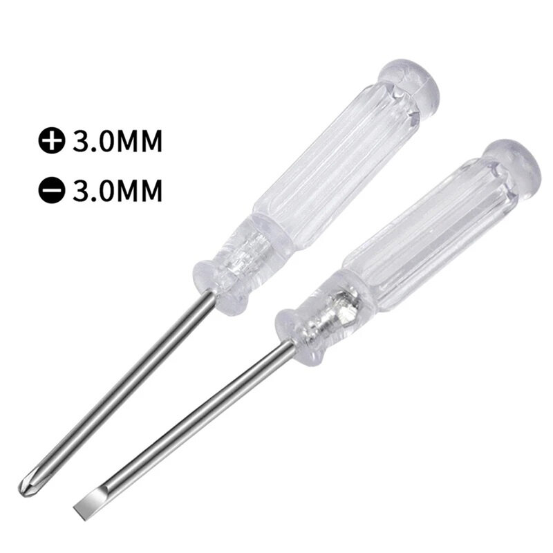 2Pcs/Set Transparent handle cross slotted screwdriver 3.0 Repair Tool Steel Slotted Cross Screwdrivers For Disassemble Toys
