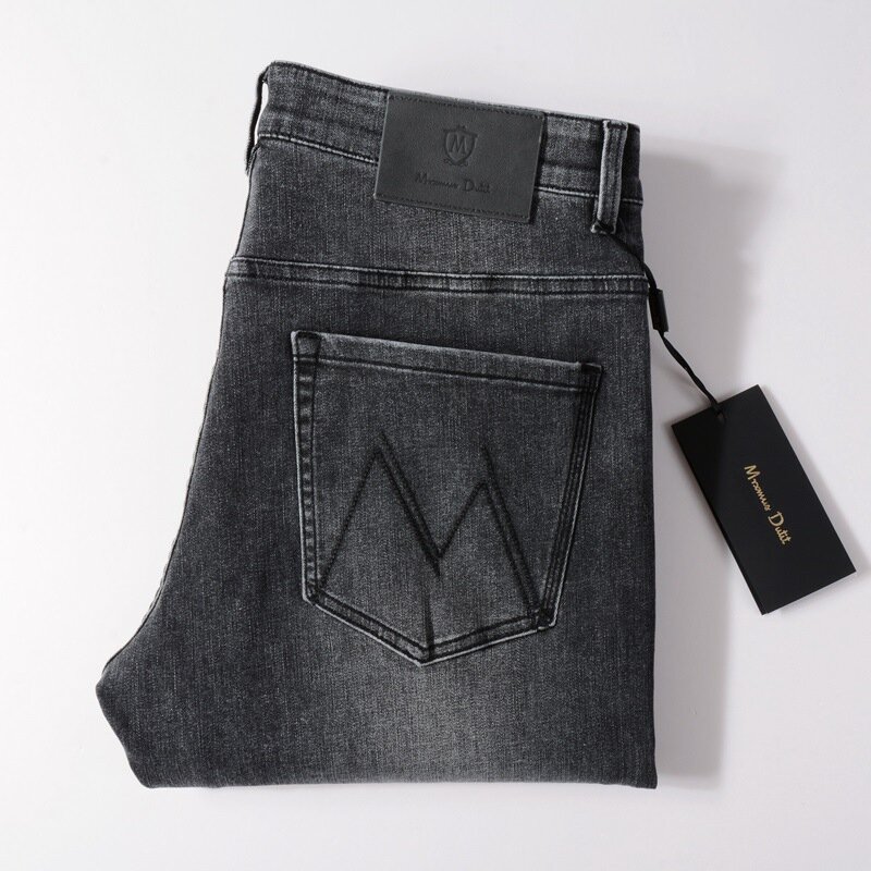 Mrxmus Dutit Men's Wear Summer Men's Jeans 2024 New Elastic Comfortable Straight Leg Pants Slim Fit Casual Pants Male