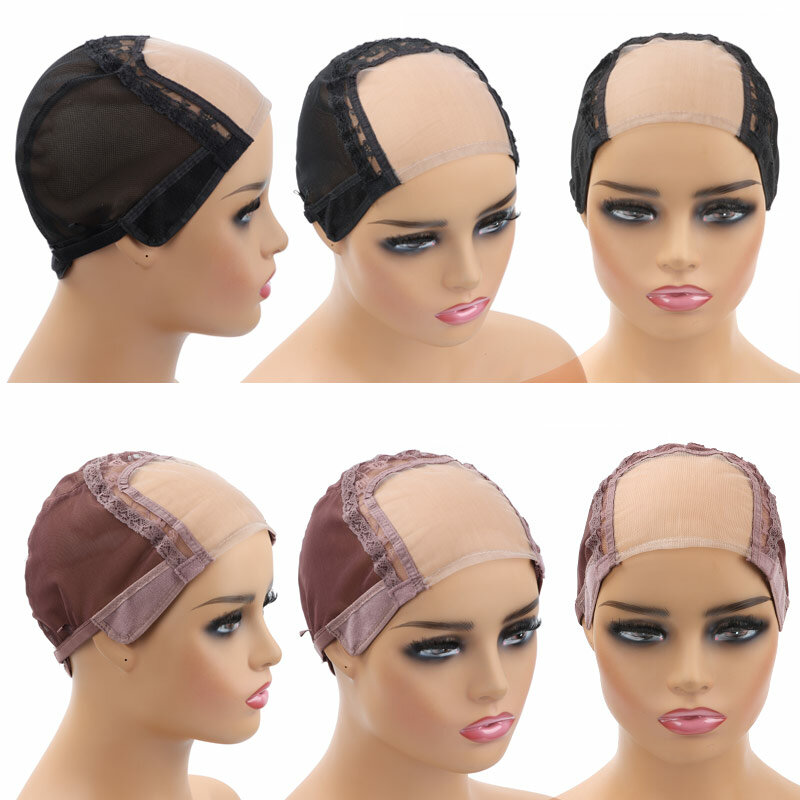 4x4 U Part Lace Wig Cap For Making Wigs Mesh Silk Base Dome Cap Swiss Lace Weave Cap Hairnet Ventilated Wig Cap S M L Size