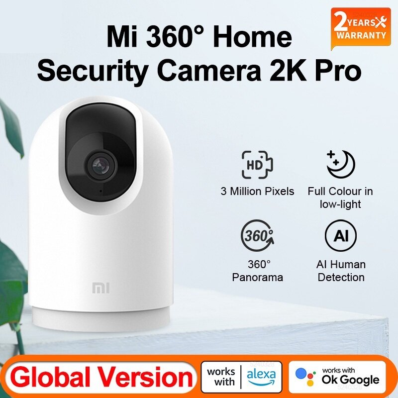 Versi Global baru kamera keamanan rumah 360 ° 2K Pro 1296p HD WiFi penglihatan malam pintar warna penuh deteksi AI manusia datang