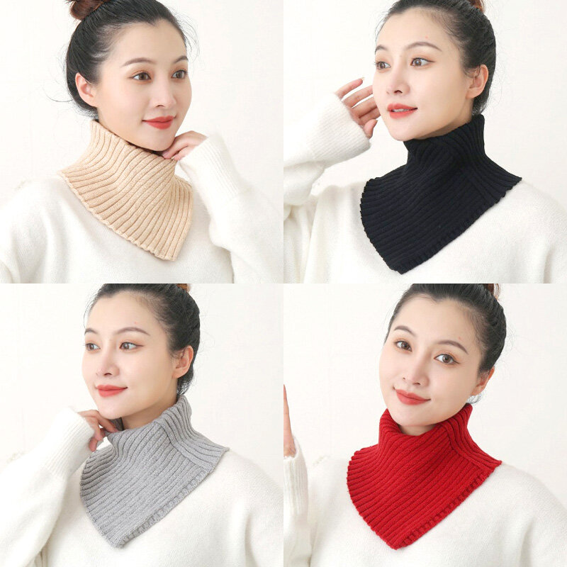 Copricollo elastico caldo dolcevita scaldacollo autunno inverno lavorato a maglia sciarpa finta per le donne collari staccabili sciarpa antivento