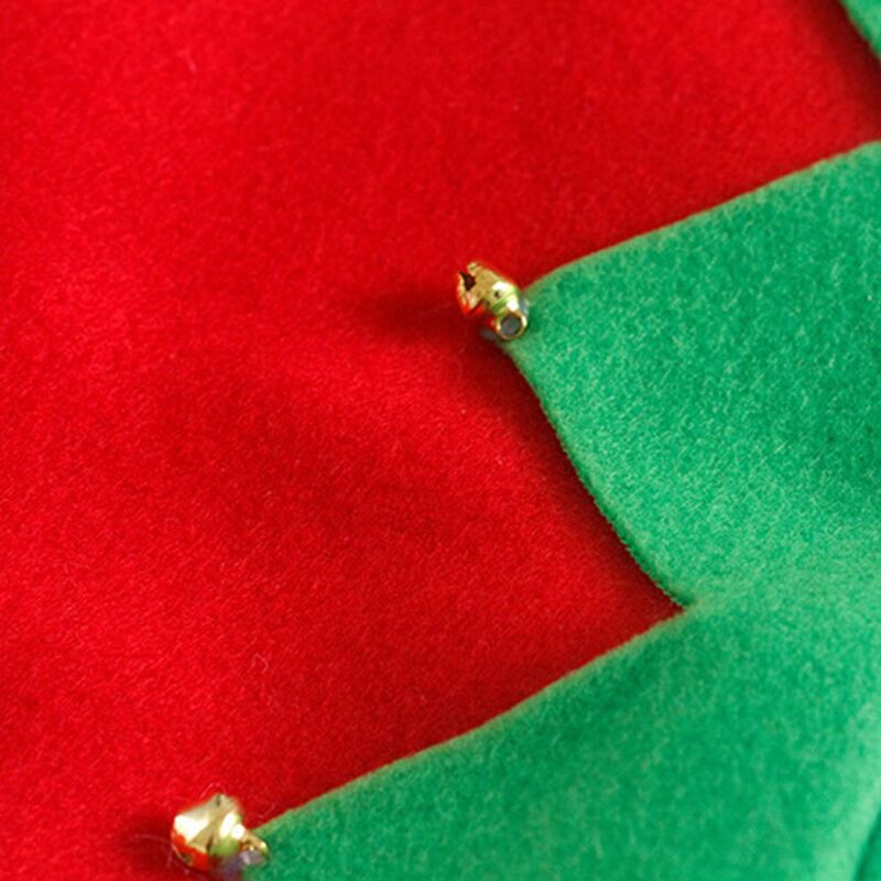 여성용 눈사람 빨간 녹색 패치워크 광대 모자, 산타클로스 비니, 크리스마스 모자, 벨벳 모자, 금속 벨, 한국 겨울 모자