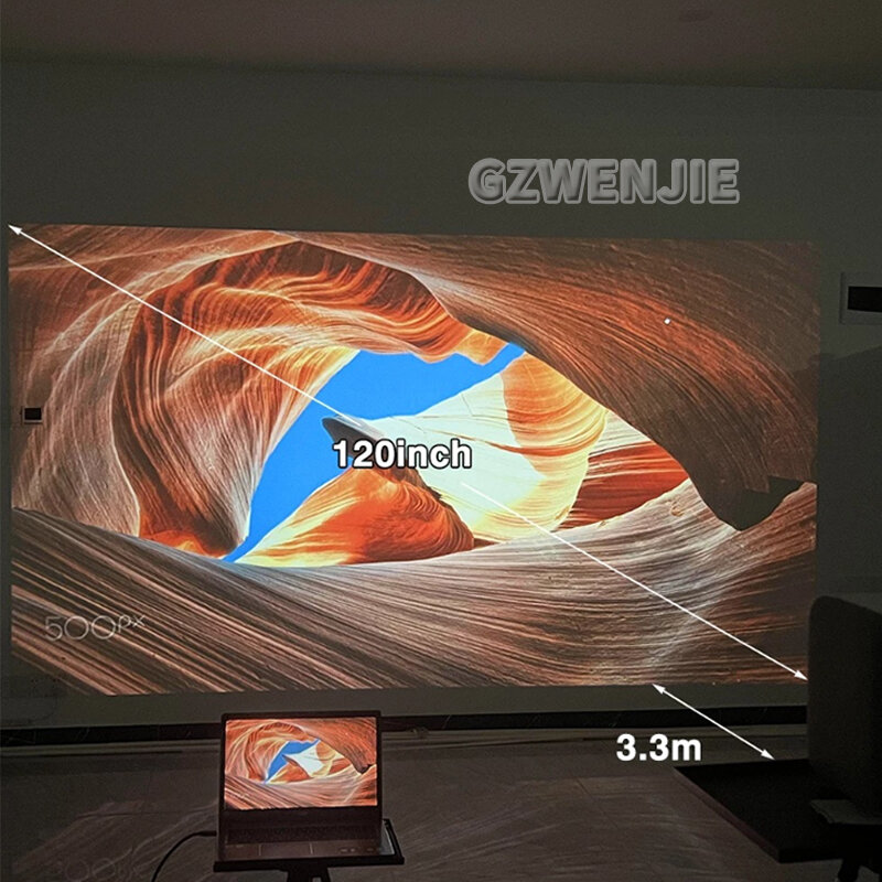 Nowy nabytek H6 MINI projektor Android 9.0 5G Wifi Proyector światła dziennego przenośny projektor kino domowe Beamer LCD
