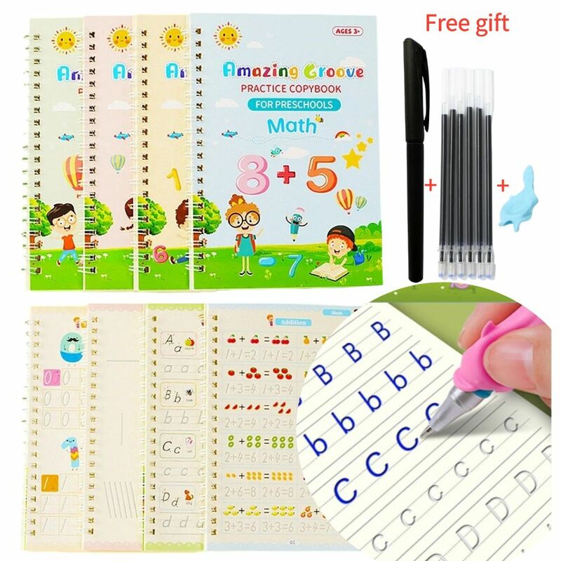 Copy Book Magic Practice Children's Book Reusable Free Wipe Children's Toys Writing Stickers English Copy Book Practice Parent