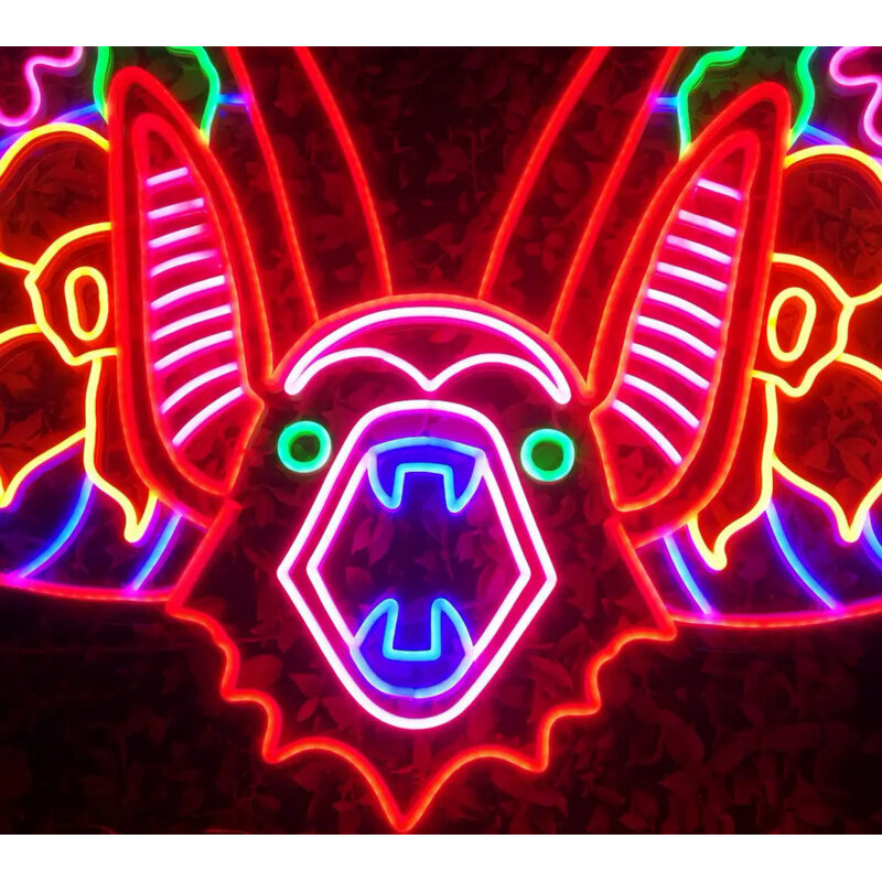 Logo Anime Charizard kustom tanda Neon Led untuk Dekor ruang permainan Desktop hadiah ulang tahun personalisasi huruf neon menyala