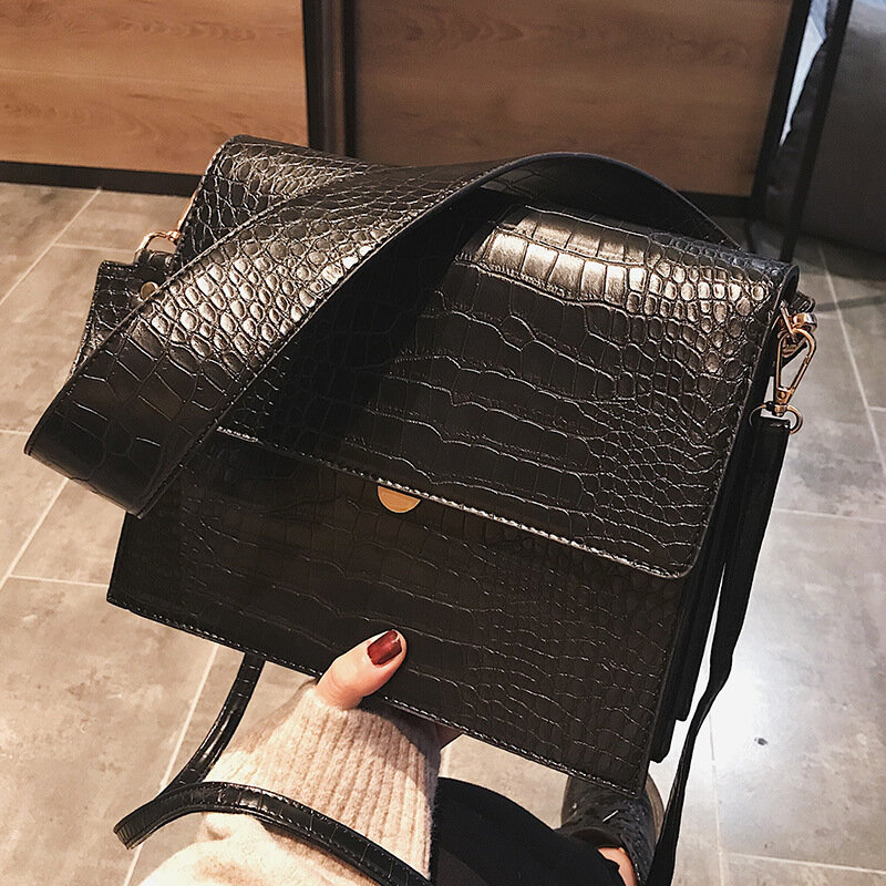 Luxury Flap Handbag Women's Designer Fashion New High Quality PU Leather Handbags Crocodile Pattern Shoulder Messenger Bag
