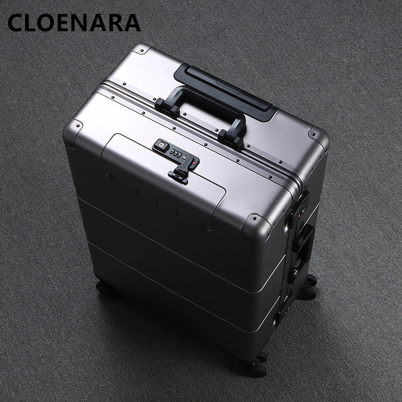 COLENARA 20''24''28" Inch Suitcase New Full Aluminum Magnesium Alloy Business Trolley Bags Boarding Code Box Rolling Luggage