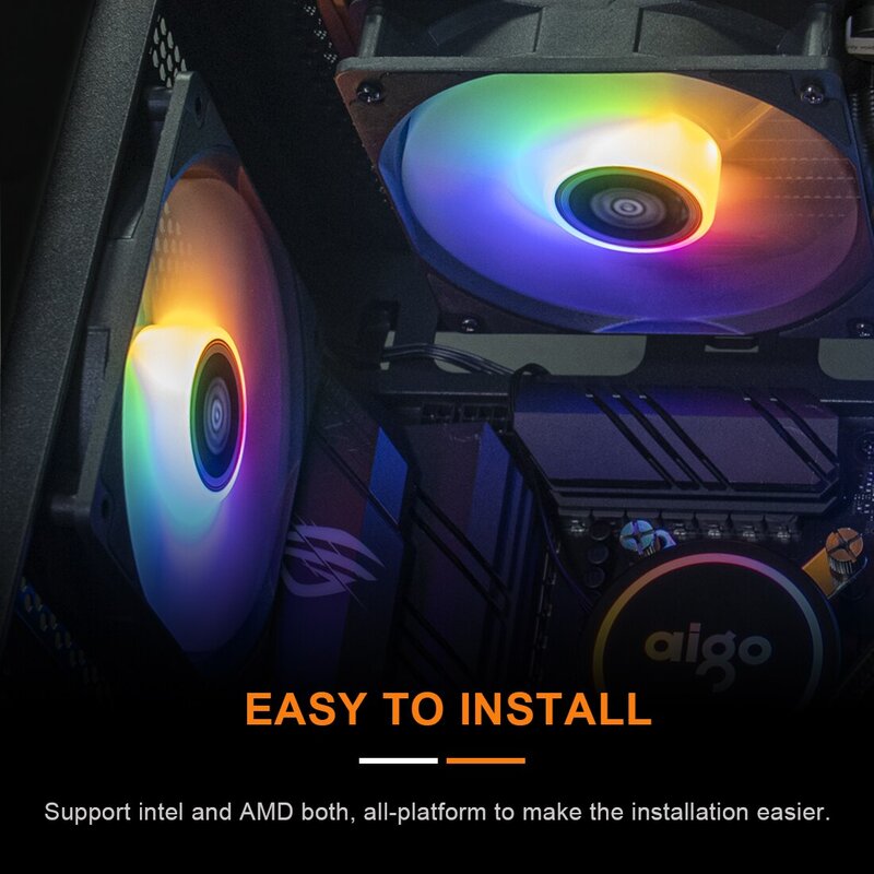 Aigo ACSE 수냉식 CPU 쿨러 120, 240 mm RGB 선풍기 액체 방열판 통합 라디에이터, LGA 2066, 2011, 1151, 1155, AM3 +, AM4 AMD