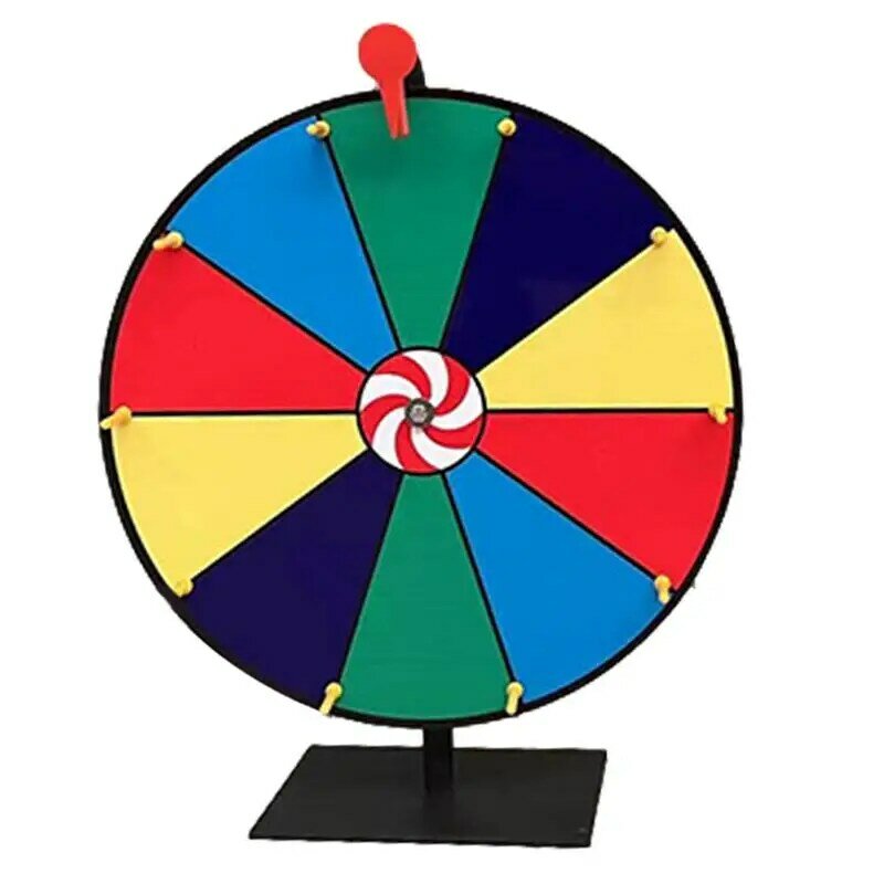 Rueda giratoria para mesa de ruleta de premio, juego de carnaval, 11,8 pulgadas, con soporte, 10 cuadrículas borrables