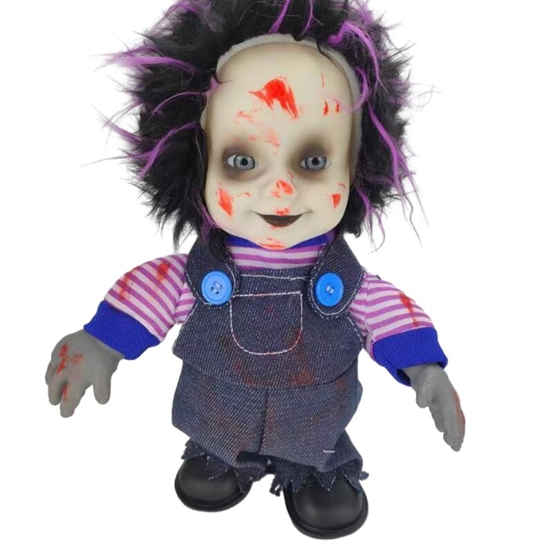 Halloween GhostDoll Listrik Boneka Menggeliat Mengerikan Spoof Toy Doll Dekorasi Liburan Musiman Kontrol Suara WalkingGhost