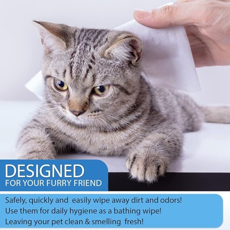 Confezione da 4 (320 pezzi) salviette per animali domestici pulite multiuso salviette detergenti Non irritanti per uso generale per cani e gatti