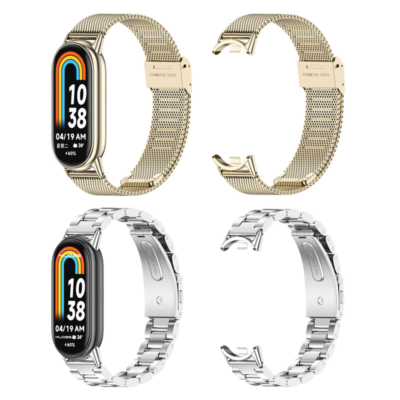 Bracelet en acier inoxydable pour Xiaomi Mi Band, bracelet de poignet en métal, NDavid Global, 7, 6, 5, 4, 3, 8