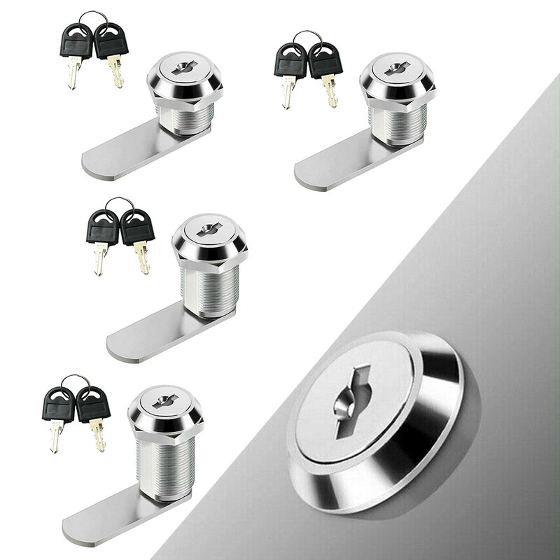 Drawer Cabinet Lock Single Opening 16mm/20mm/25mm/30mm Cam Lock For Furniture Mail Box Locker Replacment Sliver