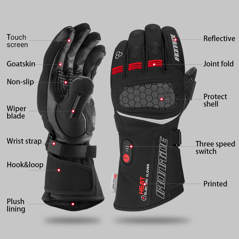 Guantes Térmicos con pantalla táctil, manoplas impermeables para esquiar, montar en moto, Invierno