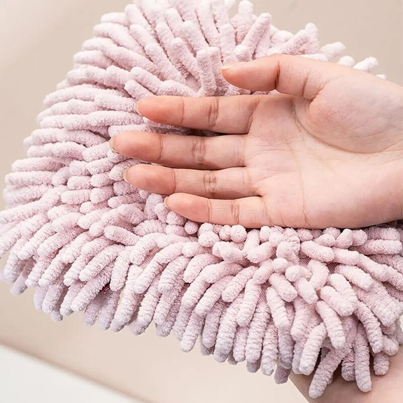 Toallas de mano de chenilla de secado rápido, toallas de microfibra absorbentes suaves, toalla de mano con lazos colgantes, erizo Animal, cocina y baño