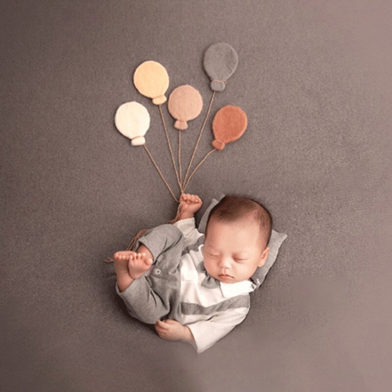 9 pçs diy bebê lã sentiu dinossauro estrelas amor coração nuvens balão decorações fotografia recém-nascidos adereços ornamentos