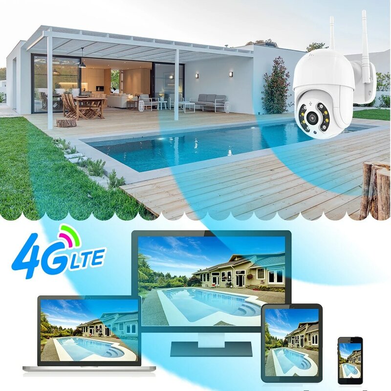 To LED Video 4G PTZ 2MP 3MP 5MP Camera Human Detection xmeye icsee Surveillance With Outdoor home Wifi Cameras