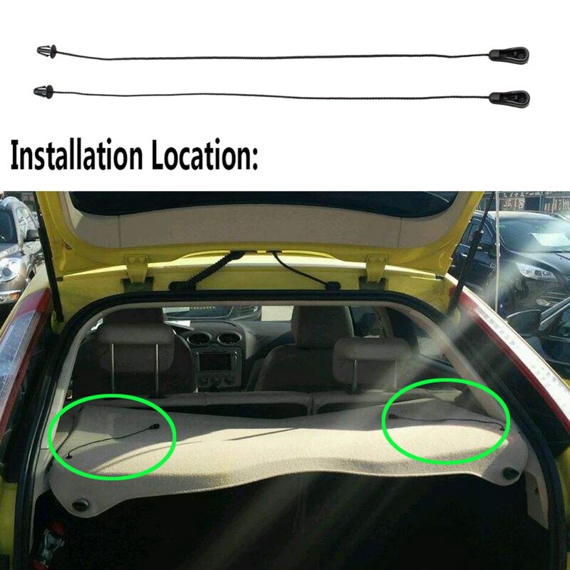 Interior traseira parcela prateleira Cordas, Inner Tonneau cobrir cabo de cinta, Focus 2, MK2, Hatchback 2004-2011
