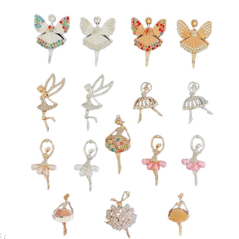 Pearl Jewelry Metal Shoe Charms dancer/Fairies Crown Croc Shoe Accessories Clog Shoe Buckle Decoration Charm For Women's Croc