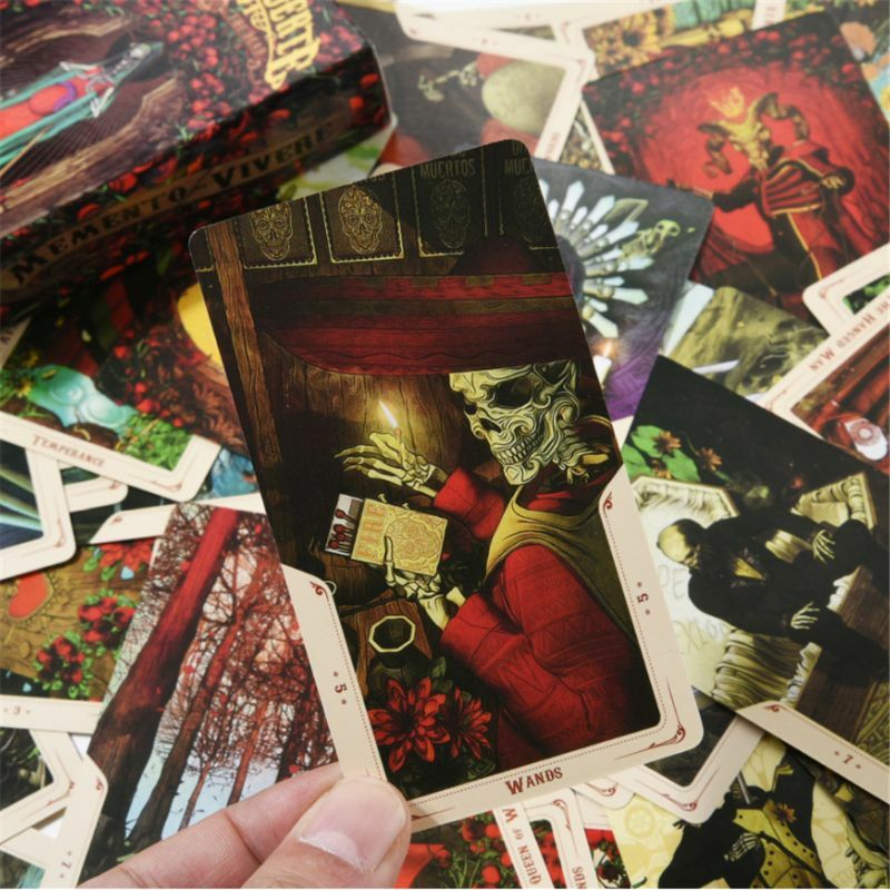 Baraja de cartas de Tarot, cartas de juego de adivinación de Tarot de Santa Muerte, juego de mesa de fiesta familiar, tarjetas de juego para principiantes con guía nueva