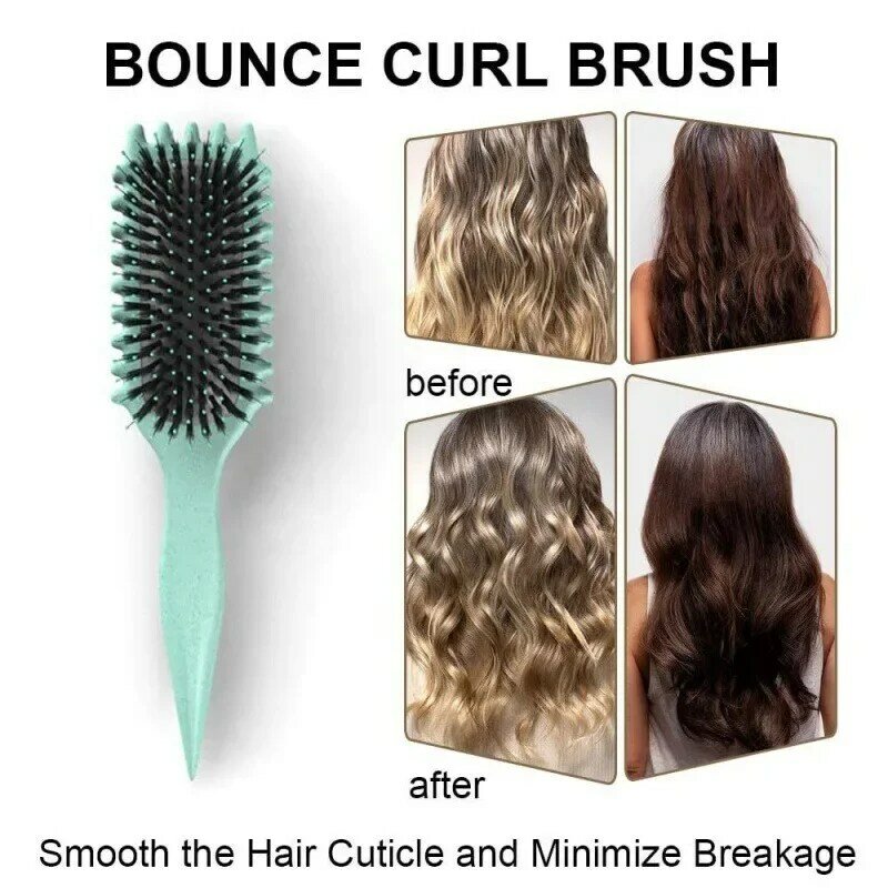 Curls Styling Comb for Barbeiro, Curls Define, Cerdas de Javali, Escova de cabelo desembaraçante, Pente Tangled, Styling Defining Curls, Salon Styling Tool