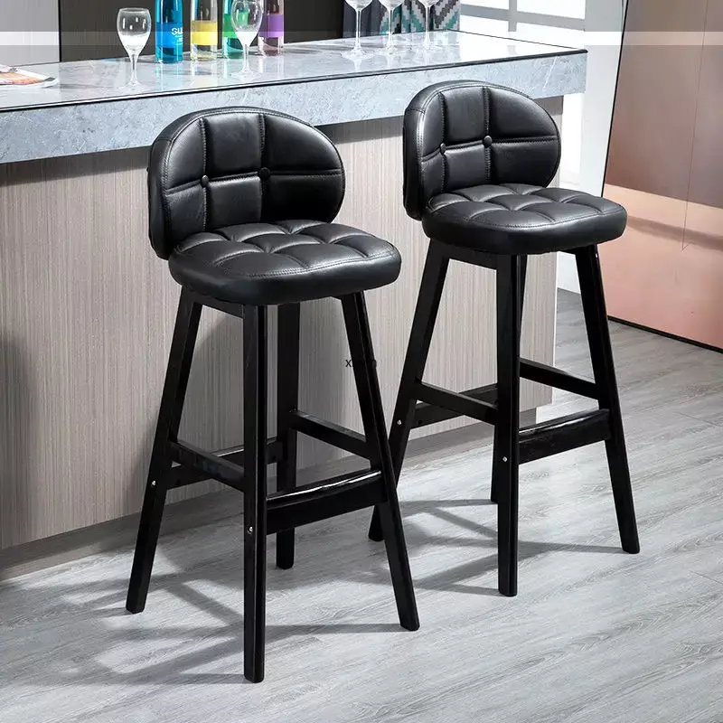 เก้าอี้สูงสำหรับครอบครัวเก้าอี้บาร์สตูลไม้เนื้อแข็งกระโถนฝึกเด็กโต๊ะบาร์หรูหราสไตล์โมเดิร์นเรียบง่าย