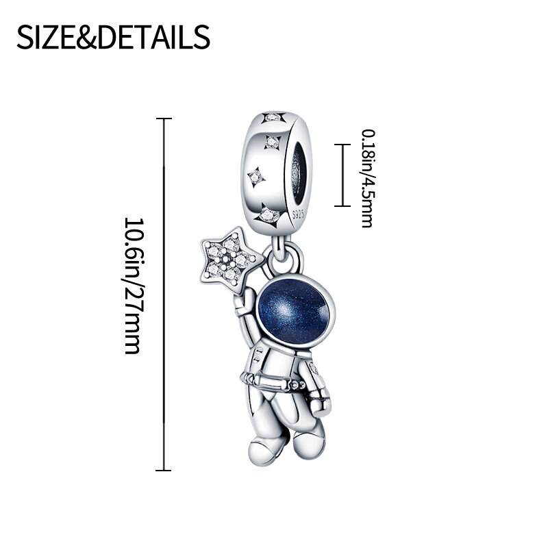 925 Sterling Silver Starry Sky Series Astronaut Charms Fits Original Pandora Bracelet Woman DIY Fashion Fine Jewelry Pendants