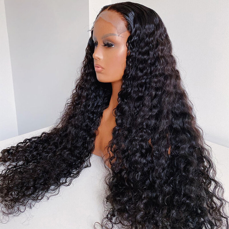 Long Soft 26“ Glueless Natural Black 180Density Kinky curly Lace Front Wig For Women BabyHair  Preplucked Heat Resistant Daily