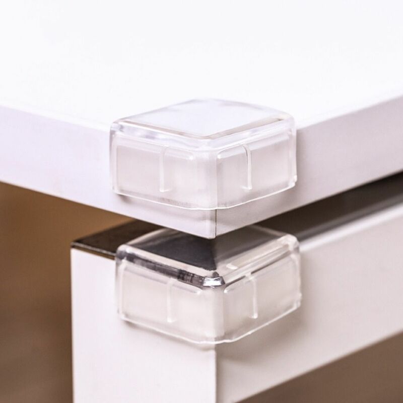 Protecteur de coin de table en silicone transparent, protection de coin carré, pare-chocs pour bébé vert, meubles, 4 pièces