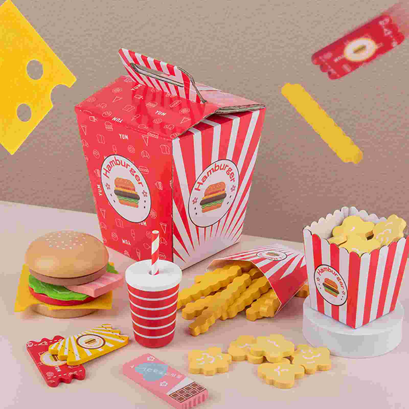 Jesus Hamburger frytki symulacja Combo dziecko dzieci zabawka dziewczynka zabawki dla malucha papierowa żywność