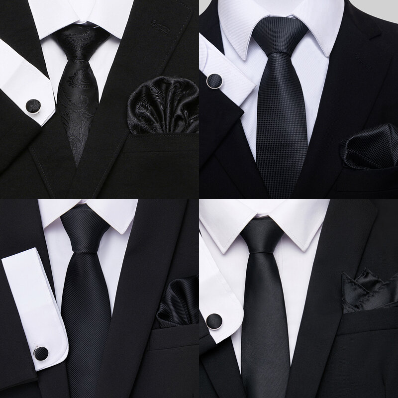 Новый стиль 2023, Шелковый Подарочный галстук разных цветов, набор карманных квадратов, галстук, аксессуары для мужского костюма, белый однотонный, на новый год