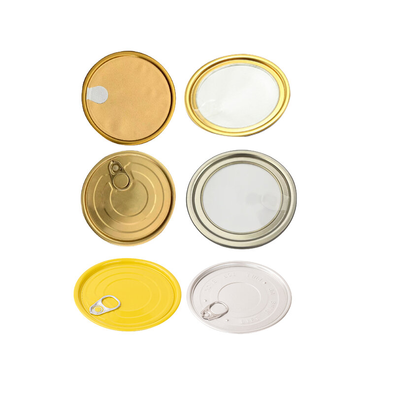 Boîte hermétique en aluminium transparente personnalisée, conception de couvercle facile à ouvrir, impression de logo, boîte ronde pour aliments et thé, fer blanc 18