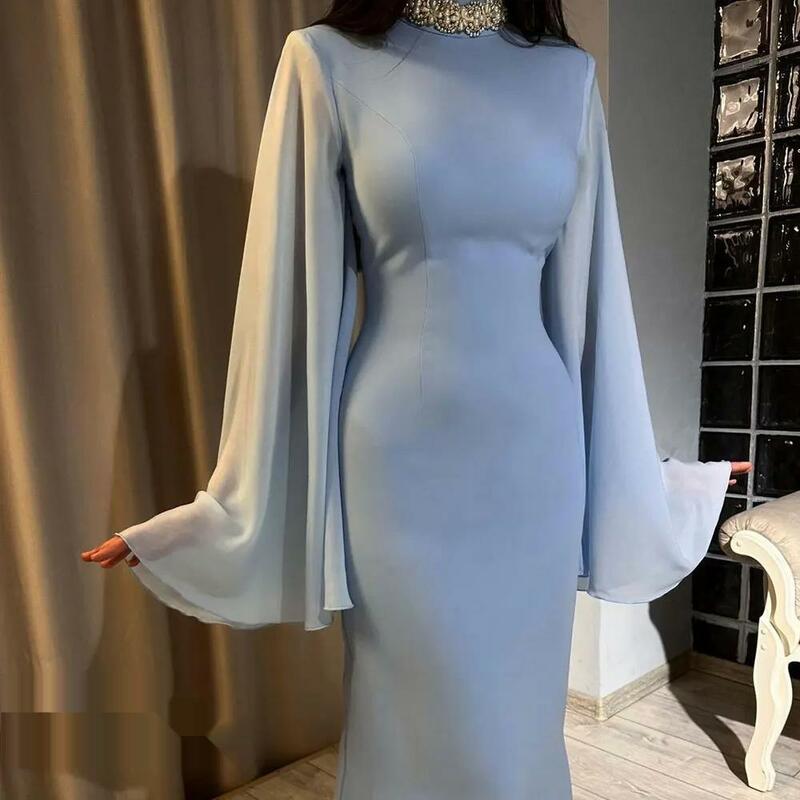 Koendye Daudi-vestido de noche de Arabia Saudita para mujer, hasta el tobillo de manga larga traje de noche, vestidos de fiesta de boda para verano, 2024
