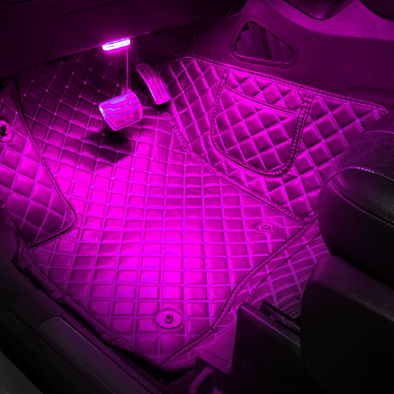 Lampu LED atap Mini untuk mobil, lampu baca sensor sentuh lampu atmosfer mobil lampu sentuh es biru/merah muda/putih Aksesori Universal