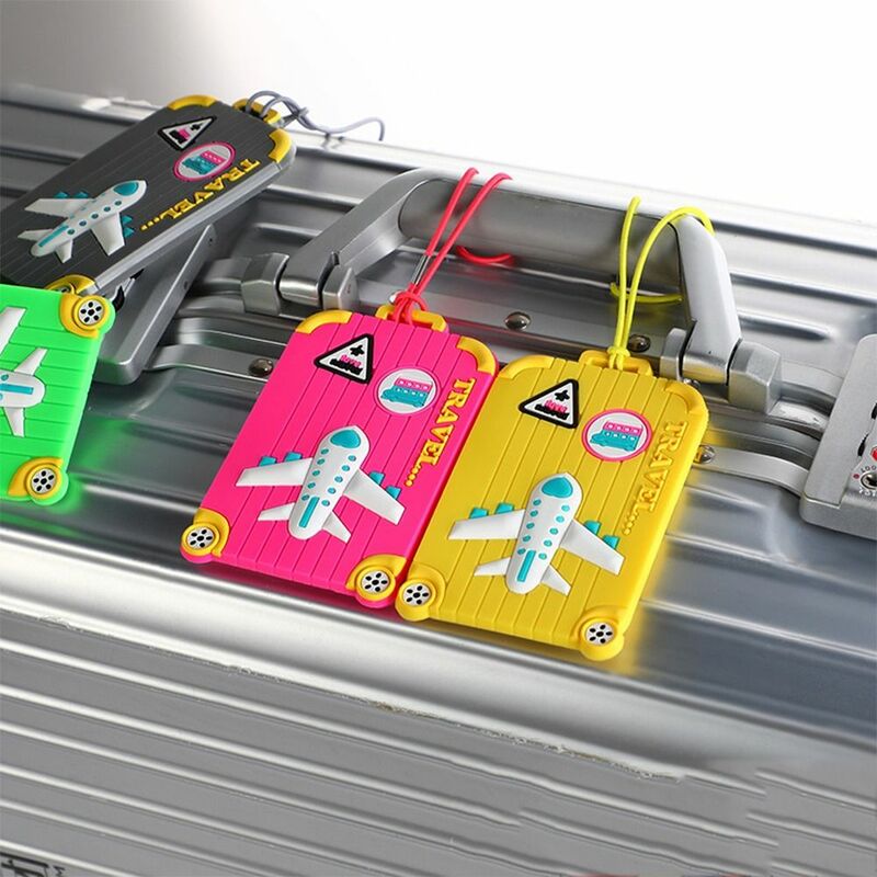 Etiqueta de equipaje de silicona para viaje de vacaciones, etiqueta de maleta de avión, lista de aleación de aluminio, tarjeta de embarque
