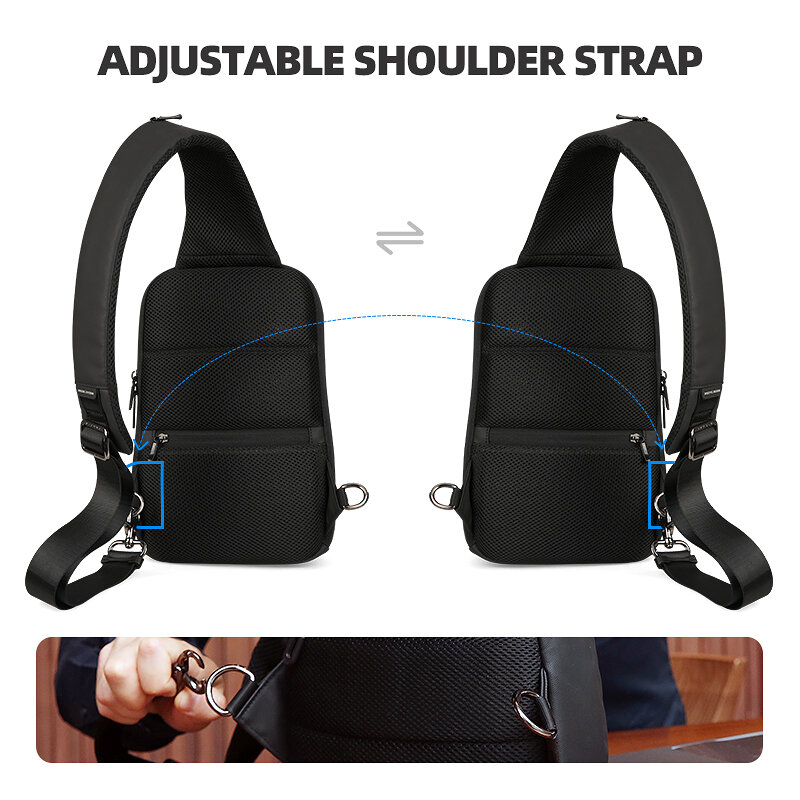 Mark Ryden Sling bag  Anti-thief Crossbody Bag Waterproof Men Sling Bag Fit 9.7 inch Ipad Fashion Shoulder Bag Messenger Bags