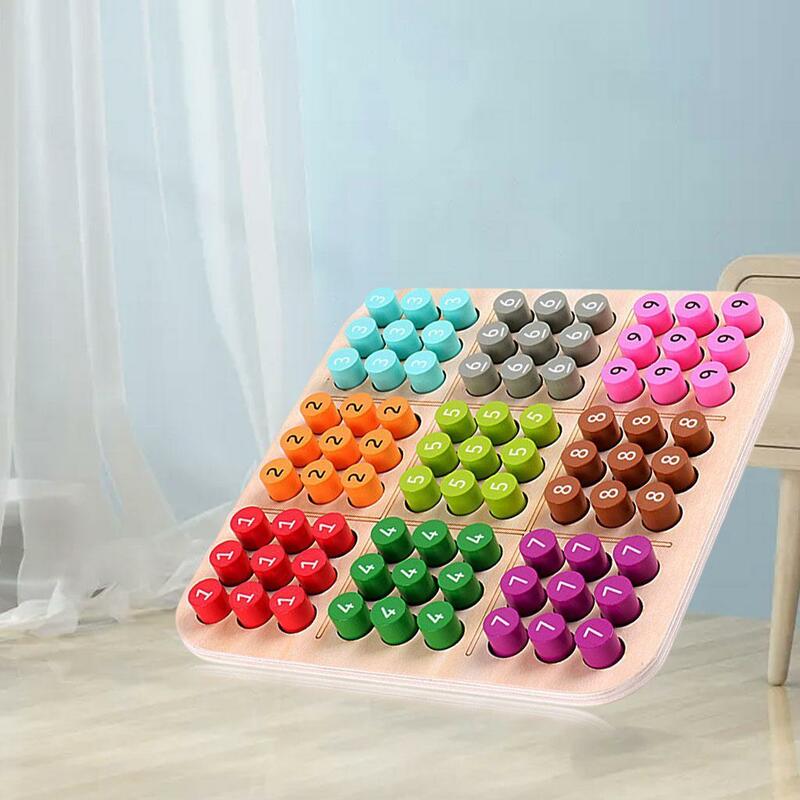 Puzzle di Sudoku in legno gioco da tavolo rompicapo colorato bambini adulti
