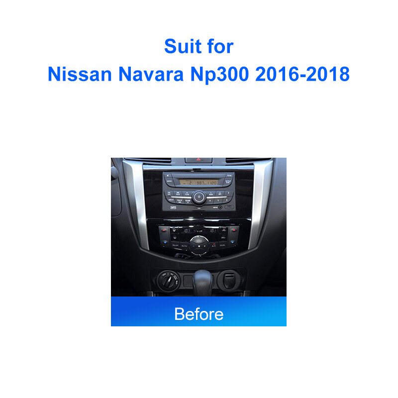 Panel instalasi Radio mobil Fascia 9 inci, untuk Nissan Navara Np300 2016-2018 2 Din Stereo Mounting Bezel Faceplate Kit bingkai