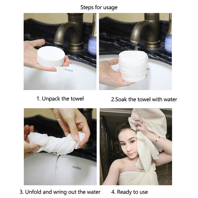 1 sztuk przenośne skompresowane ręczniki na zewnątrz podróży ręcznik magiczny ręcznik jednorazowy Tablet tkaniny chusteczki tkanki maska makijaż czyszczenia