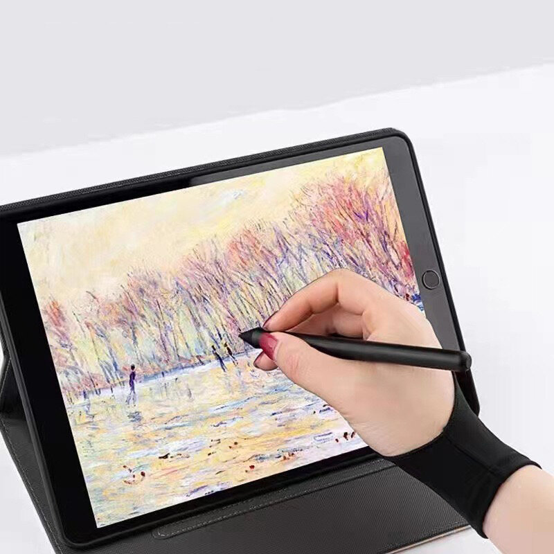 Guantes de pintura a mano de dos dedos para tableta, pantalla de tablero Digital, dibujo táctil, pintura al óleo antiincrustante, suministros de arte
