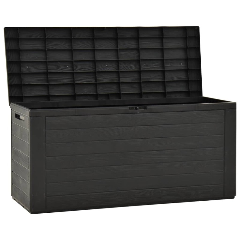 Outdoor Patio Storage Box Outside Garden Deck Cabinet Furniture Seating Anthracite 45.7"x17.3"x21.7"