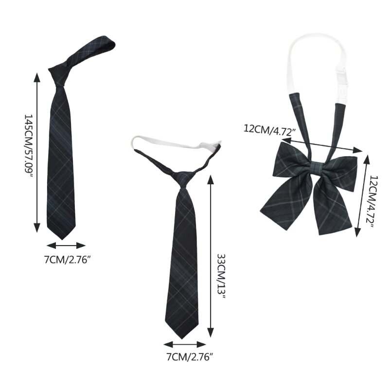 Униформа с галстуком-бабочкой для старшеклассников, униформа для девочек, предварительно завязанные галстуки-бабочки