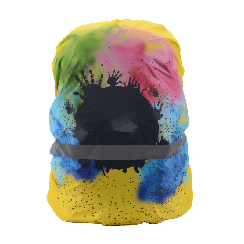 【P10】Rainproof Cover For Schoolbag Colorful Printing With Reflective Night Travel Safety Backpack Cover Dust Proof And Scratch